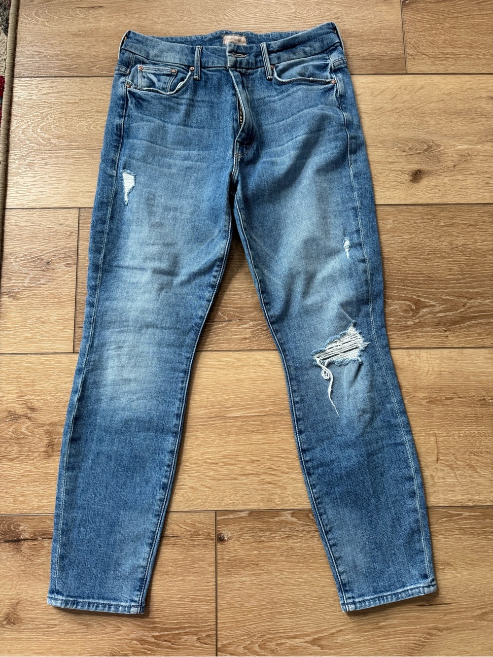 MOTHER High waisted Looker Cropped Jeans — Ankle Slim